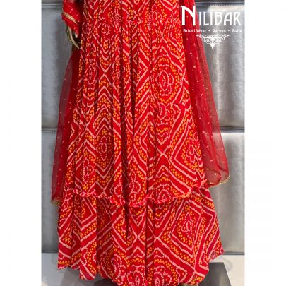 Apple Red Sharara Suit