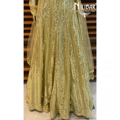 Lime Georgette Lehenga