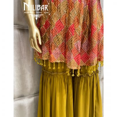 Moss Green Georgette Sharara Suit