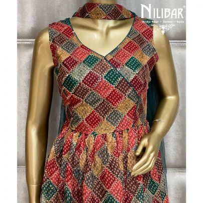 Foxton Green Georgette Sharara Suit