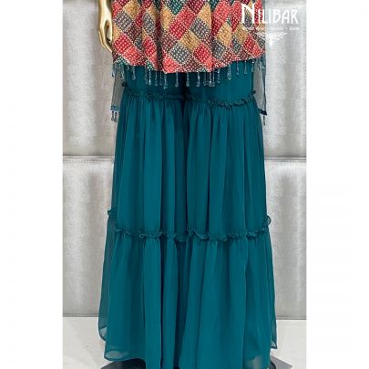 Foxton Green Georgette Sharara Suit