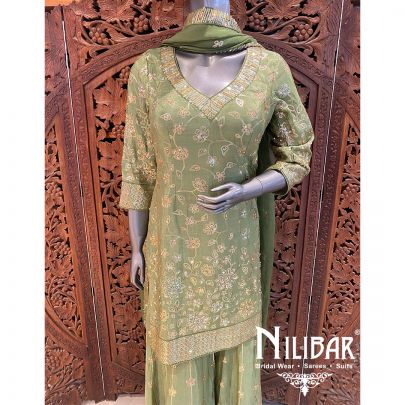 Green Lame Silk Suit