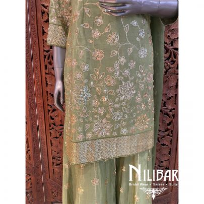 Green Lame Silk Suit