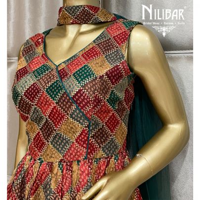 Foxton Green Georgette Sharara Suit