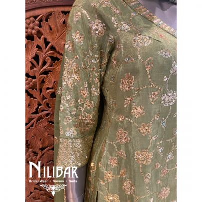 Green Lame Silk Suit