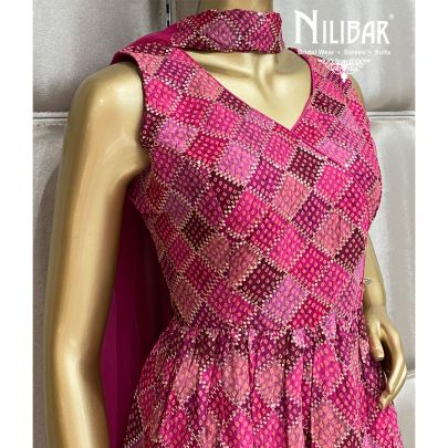 Magenta Plum Georgette Sharara Suit
