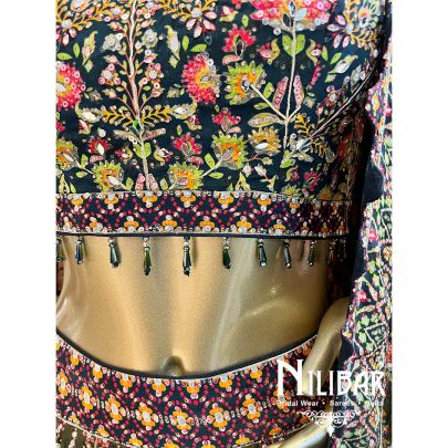 Olive Green With Ombre Bottle Green Crepe Printed Casual Lehenga