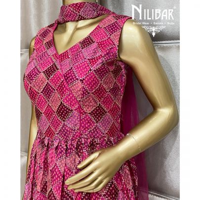 Magenta Plum Georgette Sharara Suit