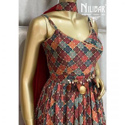 Carmine Red Sharara Suit