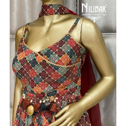 Carmine Red Sharara Suit