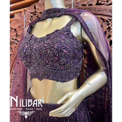 Mauve Georgette Sequin Casual Lehenga