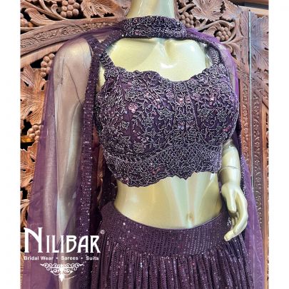 Mauve Georgette Sequin Casual Lehenga