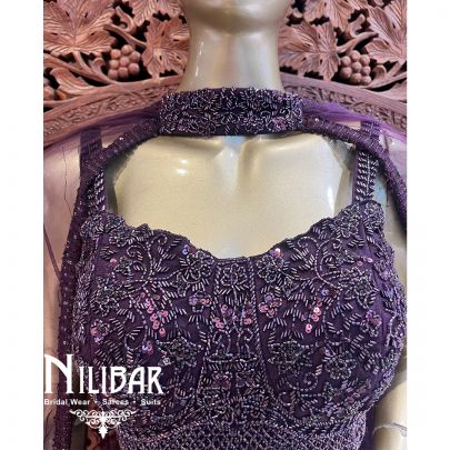 Mauve Georgette Sequin Casual Lehenga