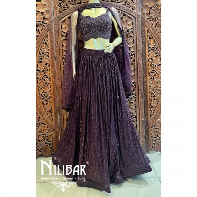 Mauve Georgette Sequin Casual Lehenga