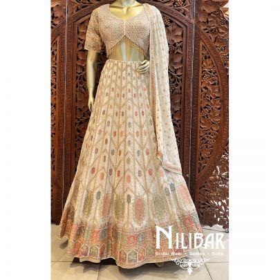 White Georgette Sequin Casual Lehenga