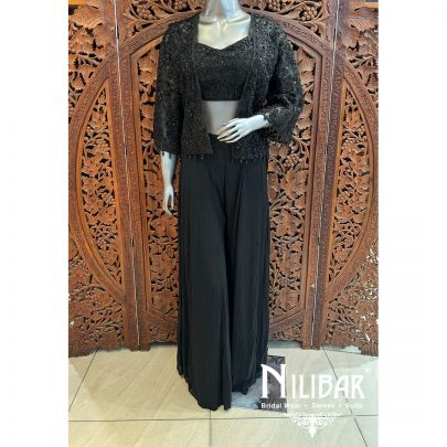 Black Georgette Jacket Style Suit