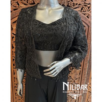 Black Georgette Jacket Style Suit
