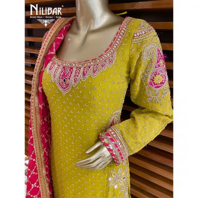 Shrek Green Georgette Garara Suit