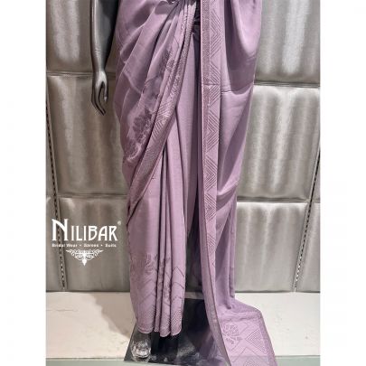 Purple Georgette Embroidered Saree