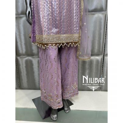 Lilac Georgette Palazzo Suit