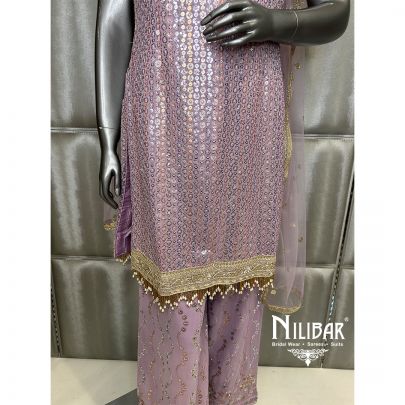 Lilac Georgette Palazzo Suit