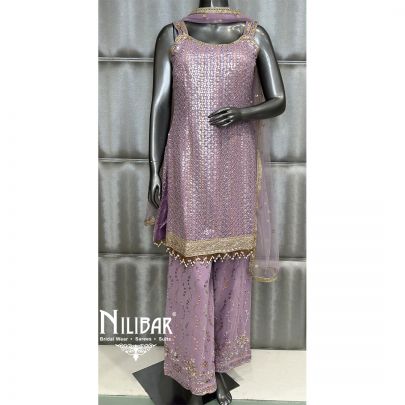 Lilac Georgette Palazzo Suit