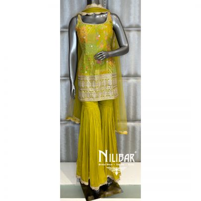 Apple Green Georgette Garara Suit
