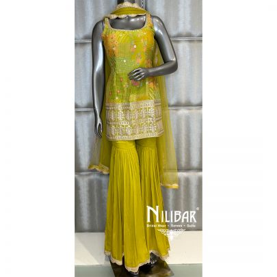 Apple Green Georgette Garara Suit