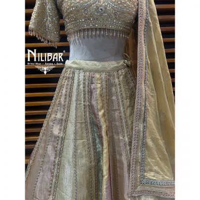 Gold Tissue Lehenga