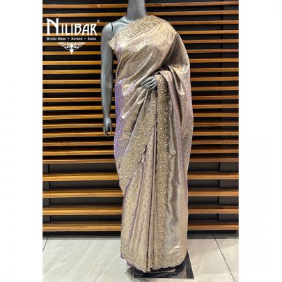 Purple Lamé Silk Saree