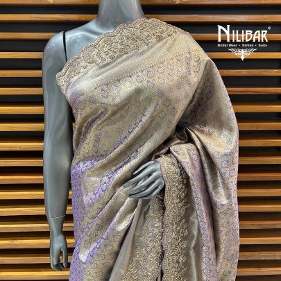 Purple Lamé Silk Saree