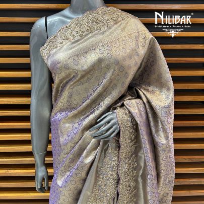 Purple Lamé Silk Saree