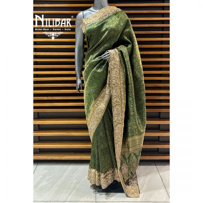 Bottle Green Silk Saree