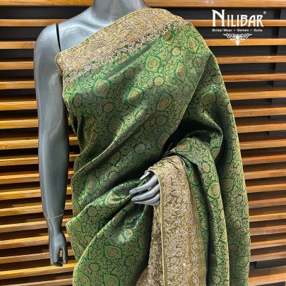 Bottle Green Silk Saree