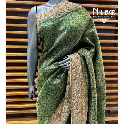 Bottle Green Silk Saree
