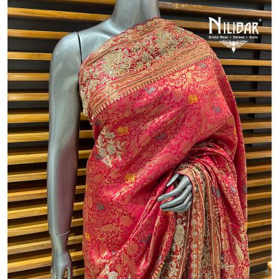 Rani Pink Silk Saree