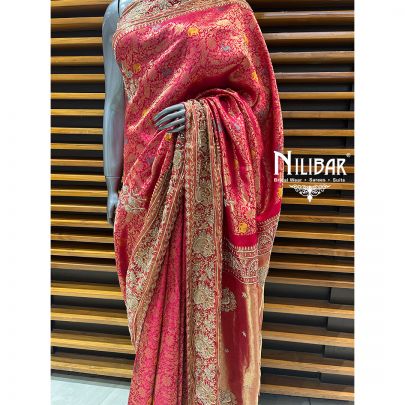 Rani Pink Silk Saree
