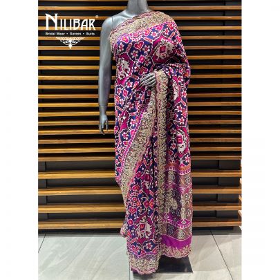 Jam Purple Silk Ikat Weave Saree
