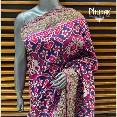 Jam Purple Silk Ikat Weave Saree