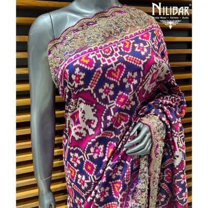 Jam Purple Silk Ikat Weave Saree