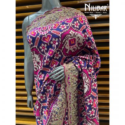 Jam Purple Silk Ikat Weave Saree