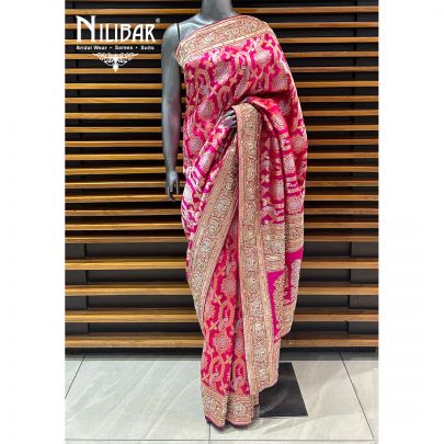 Rani Pink Silk Saree