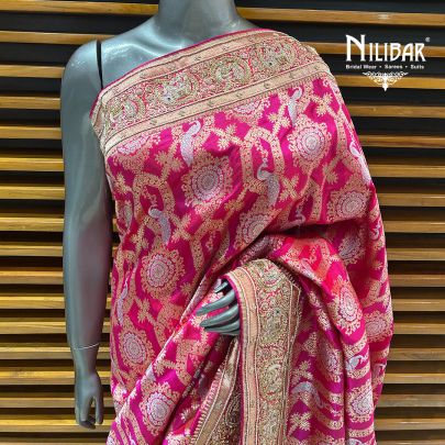 Rani Pink Silk Saree