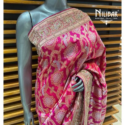 Rani Pink Silk Saree