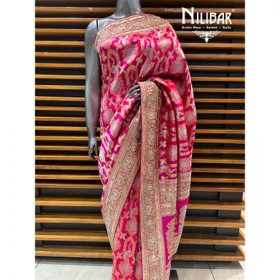 Rani Pink Silk Saree
