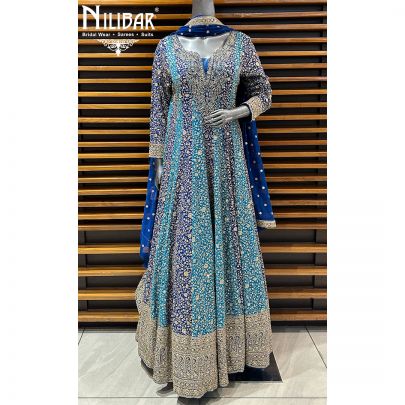 Blue Georgette Anarkali Suit
