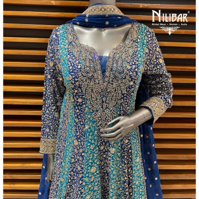 Blue Georgette Anarkali Suit