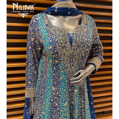 Blue Georgette Anarkali Suit