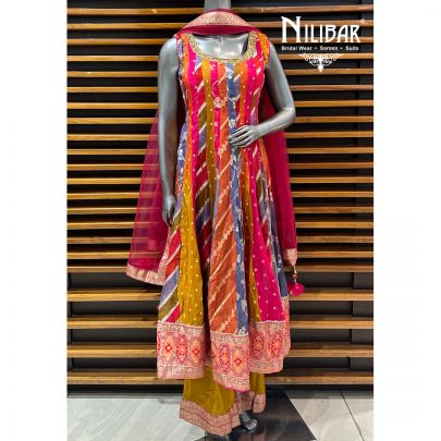 Multicolor Organza Anarkali Suit