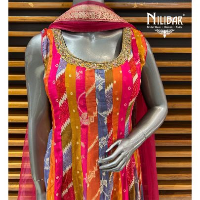 Multicolor Organza Anarkali Suit